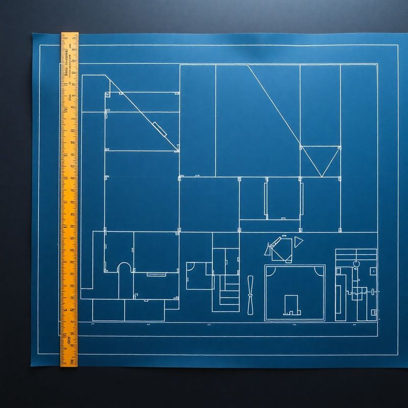Fotografie aeriană a unui plan arhitectural pe o suprafață indigo